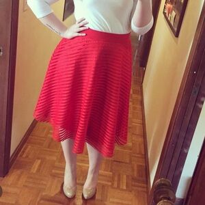 Asos red mesh midi skirt
